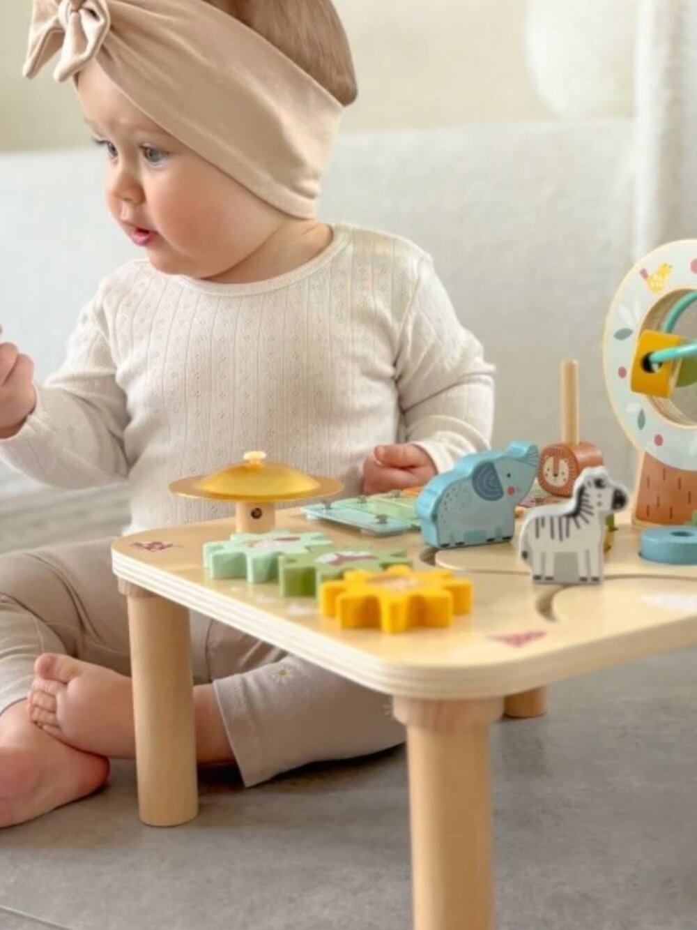 Montessori Wooden Activity Table Baby Learning Toy Busy Board New - Picture 4 of 16